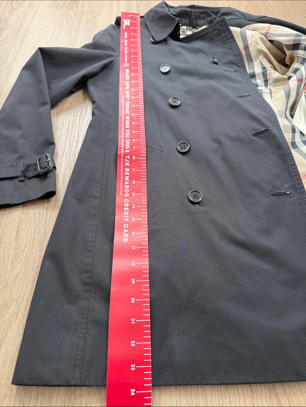 Burberry London Made in England Black Trench Coat Belt US 8 UK 10 - Picture 11 of 12